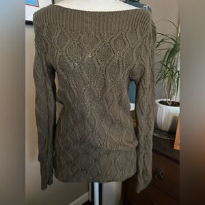 LOFT Olive boat Neck Sweater